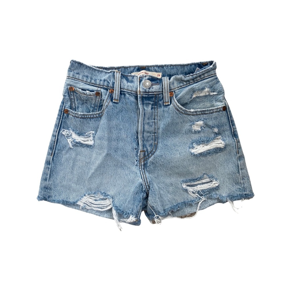 Levis distressed denim shorts